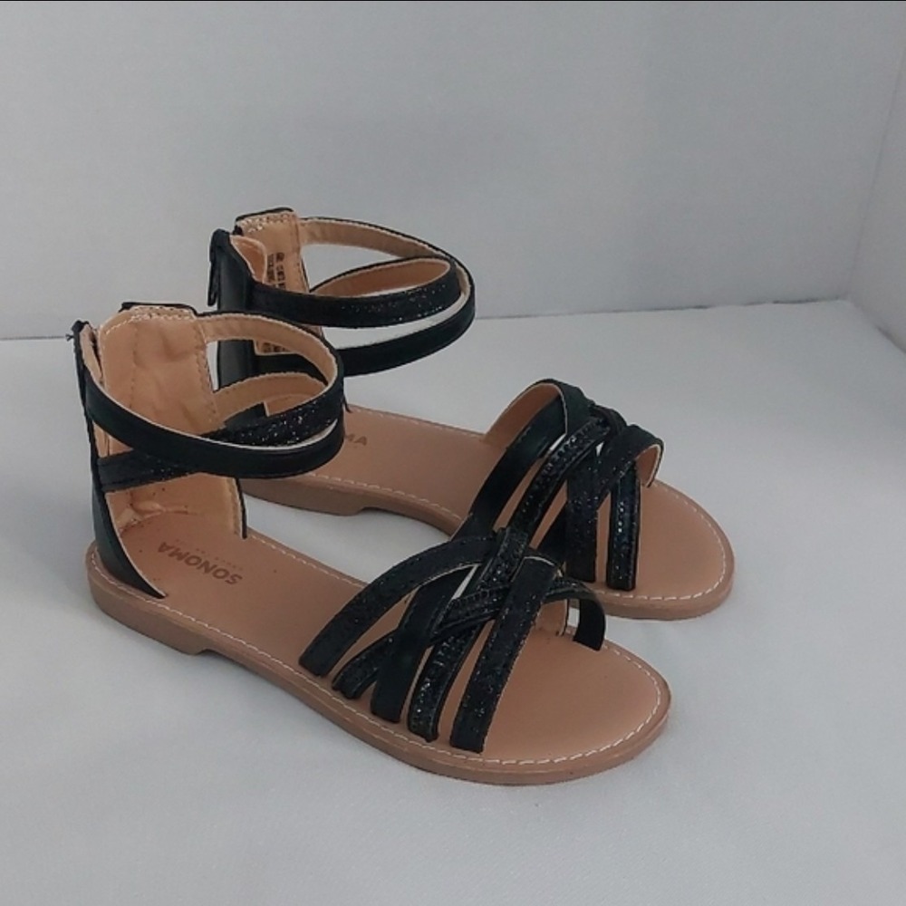 Sonoma Goods For Life Alanna Girls Sandals โ Black Size 13